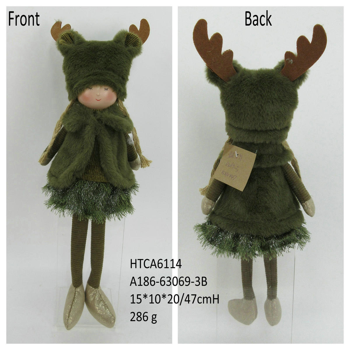 PLÜSCHFIGUR Santa Lila Grün Textil - Grün, Textil (10/20/15cm) - Mondex