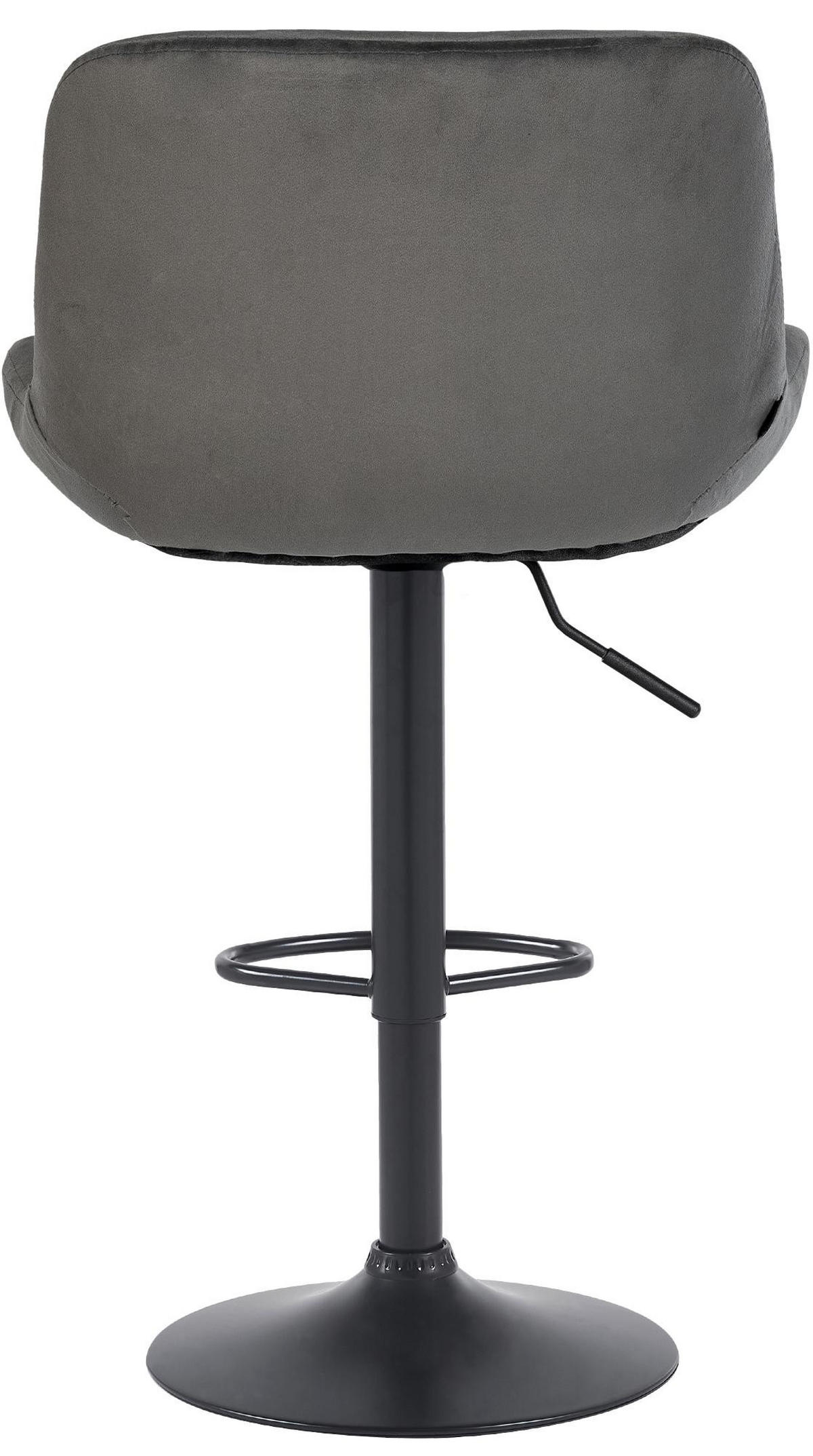 BARHOCKER Samt dunkelgrau - Dunkelgrau/Schwarz, Textil/Metall (50/85/50cm) - CLP