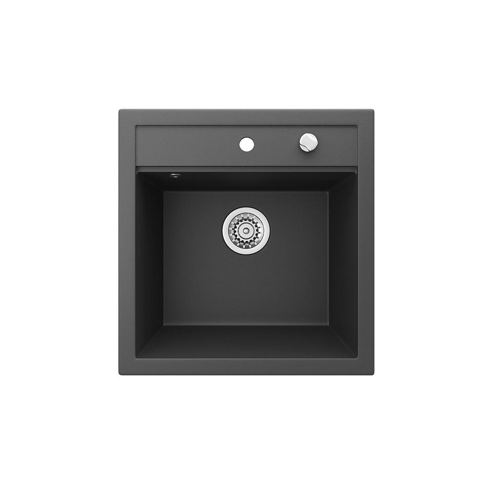 SPÜLBECKEN Tesa Schwarz 49 x 51 cm - Schwarz, Keramik (49/20/51cm) - Bergstroem