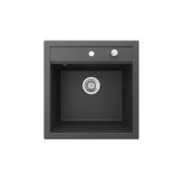 SPÜLBECKEN Tesa Schwarz 49 x 51 cm - Schwarz, Keramik (49/20/51cm) - Bergstroem