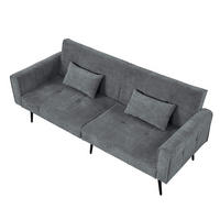 SCHLAFSOFA mit verstellbarer Rückenlehne Stoff Grau - Grau, Holzwerkstoff (175/71/71cm) - Meubliv
