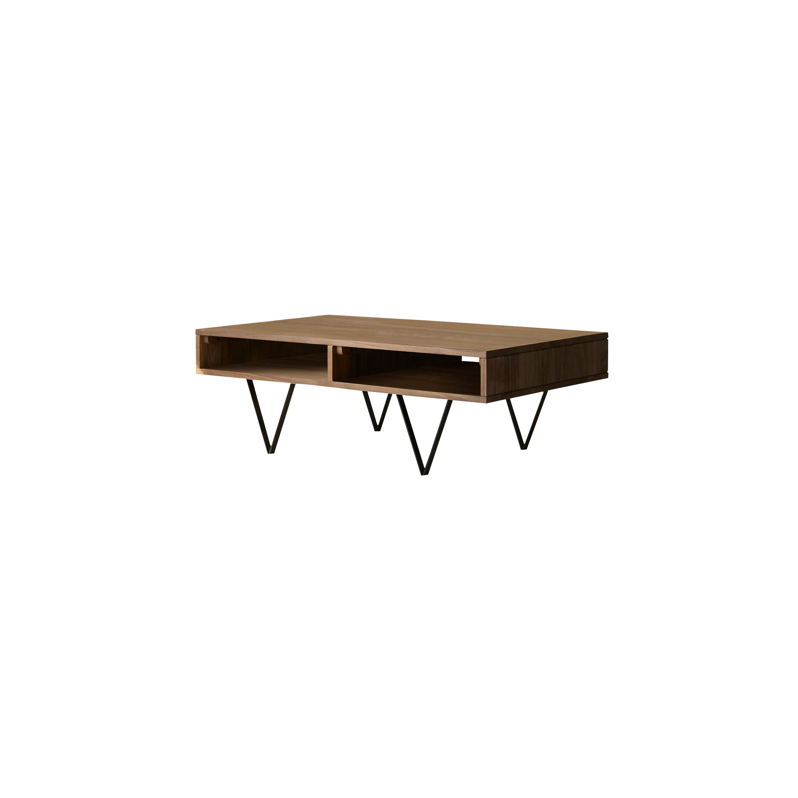COUCHTISCH Metric Dunkelbraun aus Walnuss - Dunkelbraun, Holz (70/115/40cm) - Tikamoon
