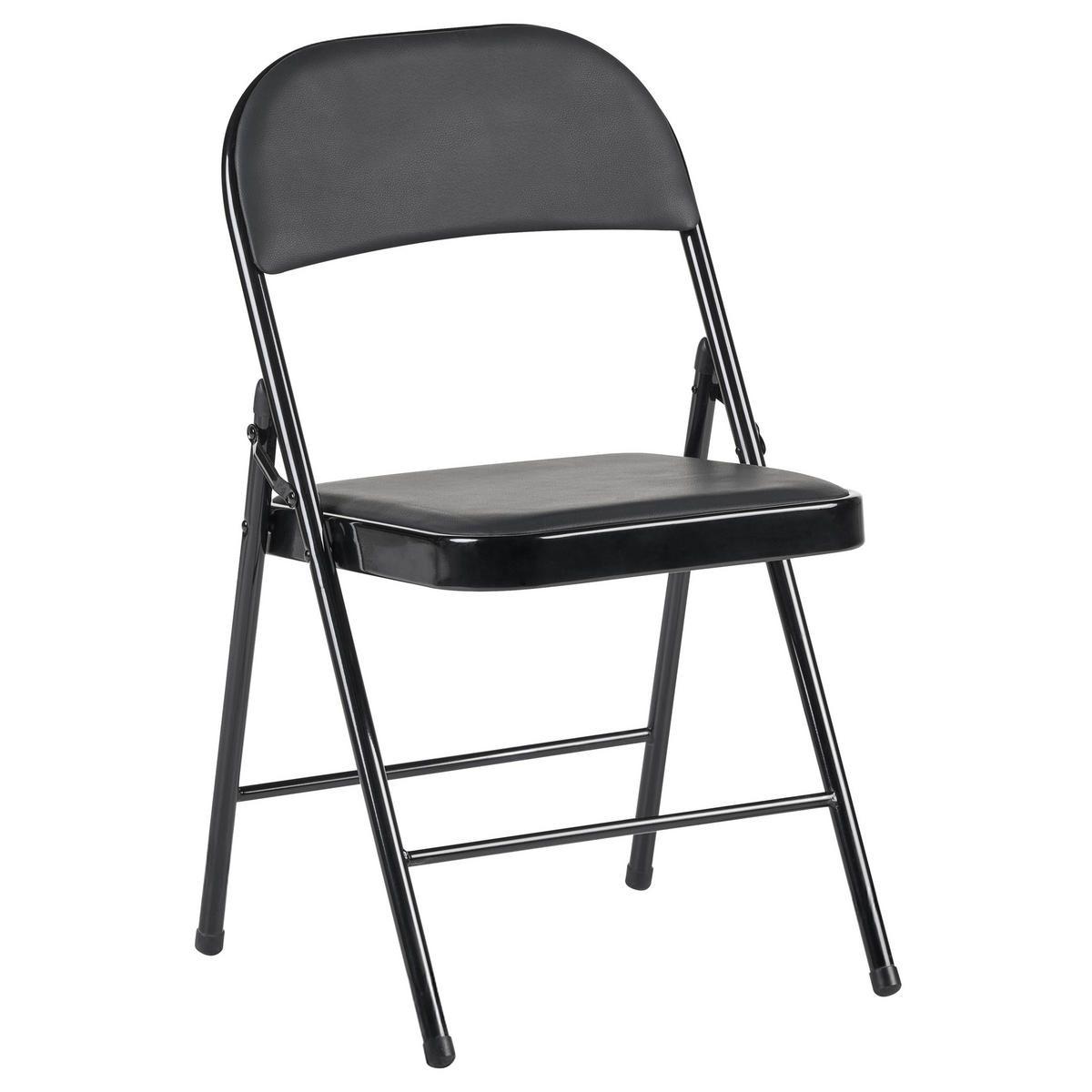 KLAPPSTUHL 4er-Set Metall Schwarz Shasta - Schwarz, Metall (45/77/47cm) - Beliani