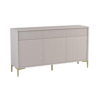 SIDEBOARD Urgano 3T3S Beige 152/84/38 cm – 3 Türen 3 Schubladen - Beige/Goldfarben, Holzwerkstoff/Metall (152/84/38cm) - AX Living