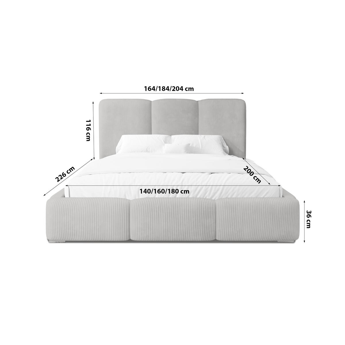 POLSTERBETT Doppelbett Walmer 140x200 cm Grau - Grau, Textil (140/200cm) - Fedve