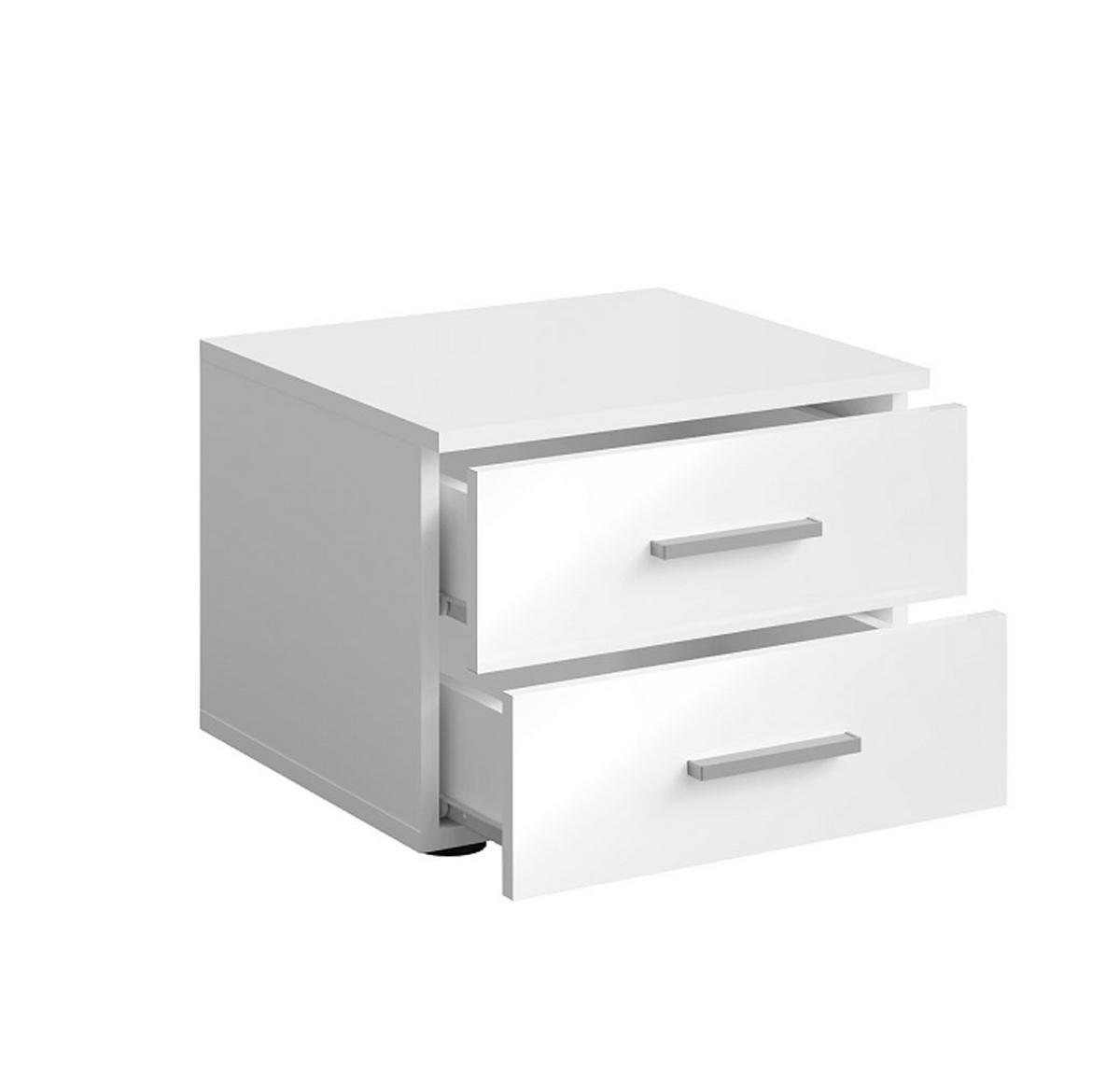 NACHTKONSOLEN 2ER SET weiß Hochglanz je 46 / 40 / 33cm - Weiß Hochglanz/Weiß, Holz/Holzwerkstoff (46/33/40cm) - Feldmann-Wohnen