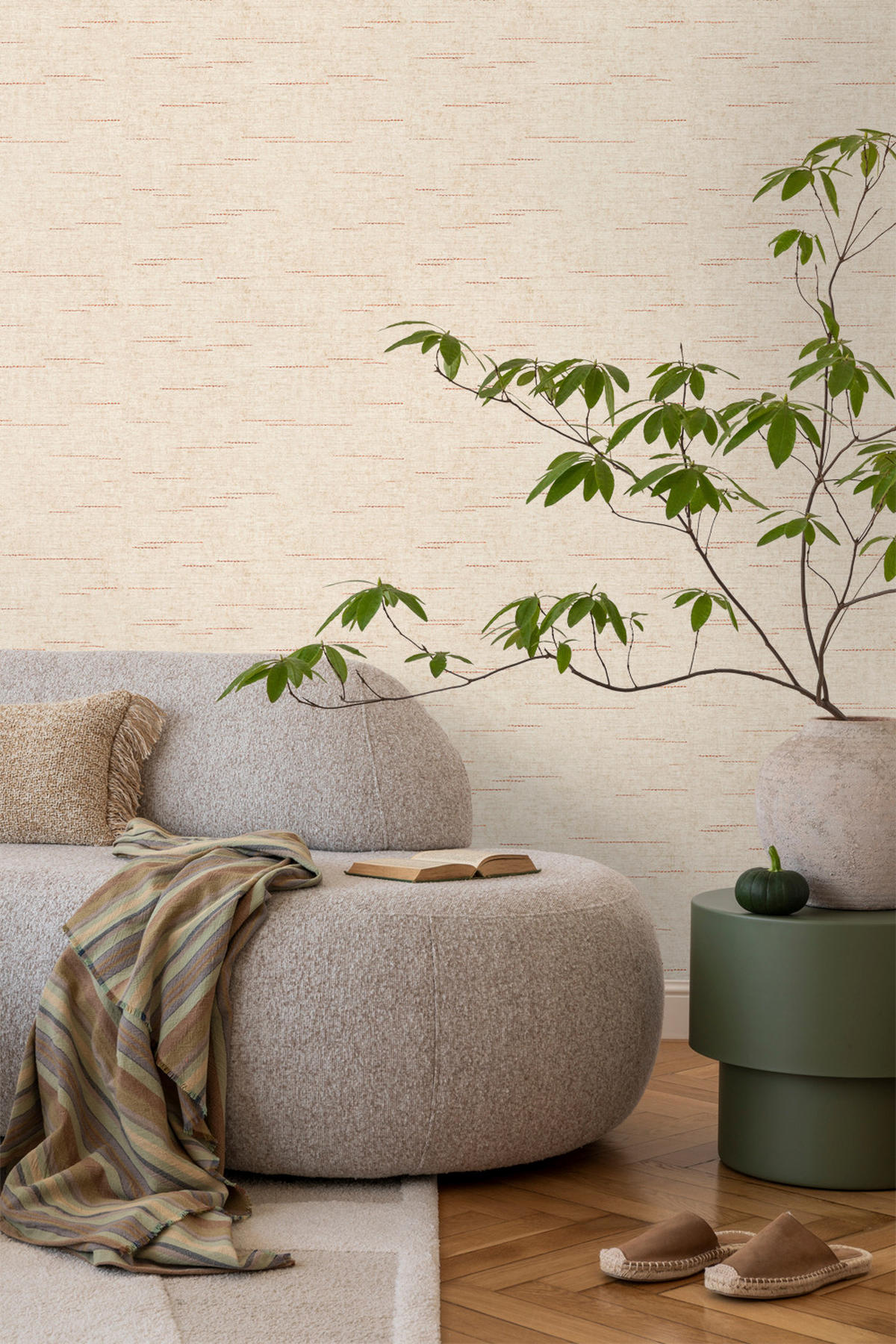 TAPETE Gewebeoptik 53 cm x 10 m - Beige, Papier (53/1000cm) - Sanders & Sanders