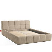 POLSTERBETT AERI 140/160/180/200 mit Rahmen und Bettkasten, beige - Beige, Holz/Holzwerkstoff (160/200cm) - KONSIMO®