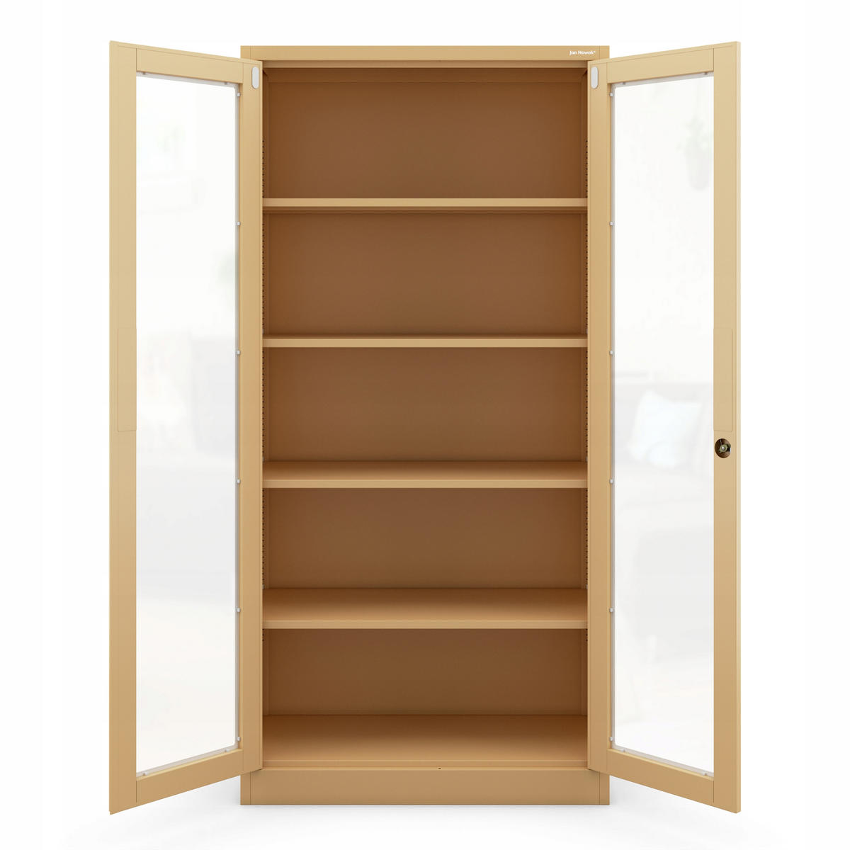 VITRINENSCHRANK Amelia - Beige, Metall (90/185/40cm) - Jan Nowak