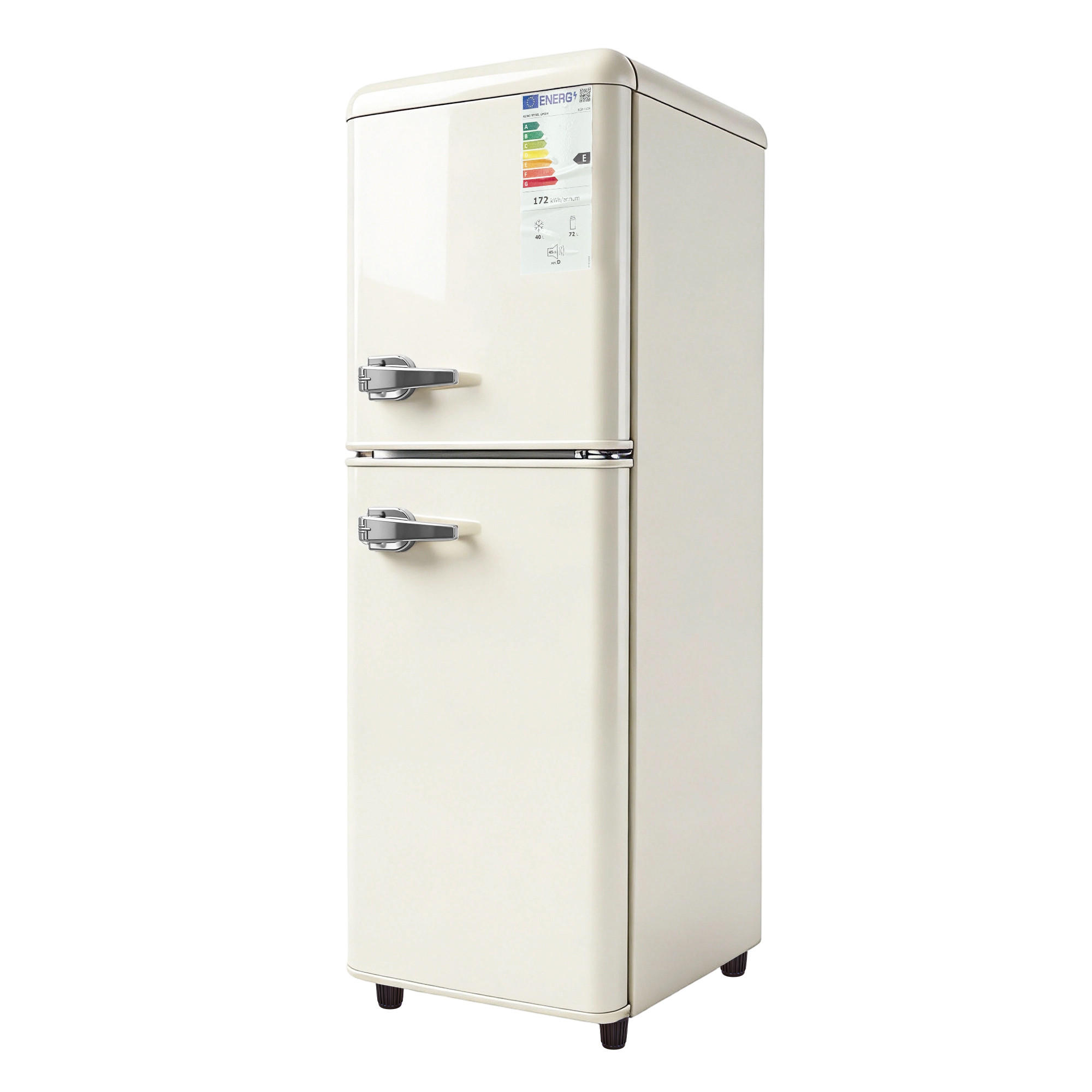 KÜHL- & GEFRIERKOMBINATIONEN mit LED-Beleuchtung, Temperaturregelung - Ecru, Kunststoff (45/89/41cm) - Korfee