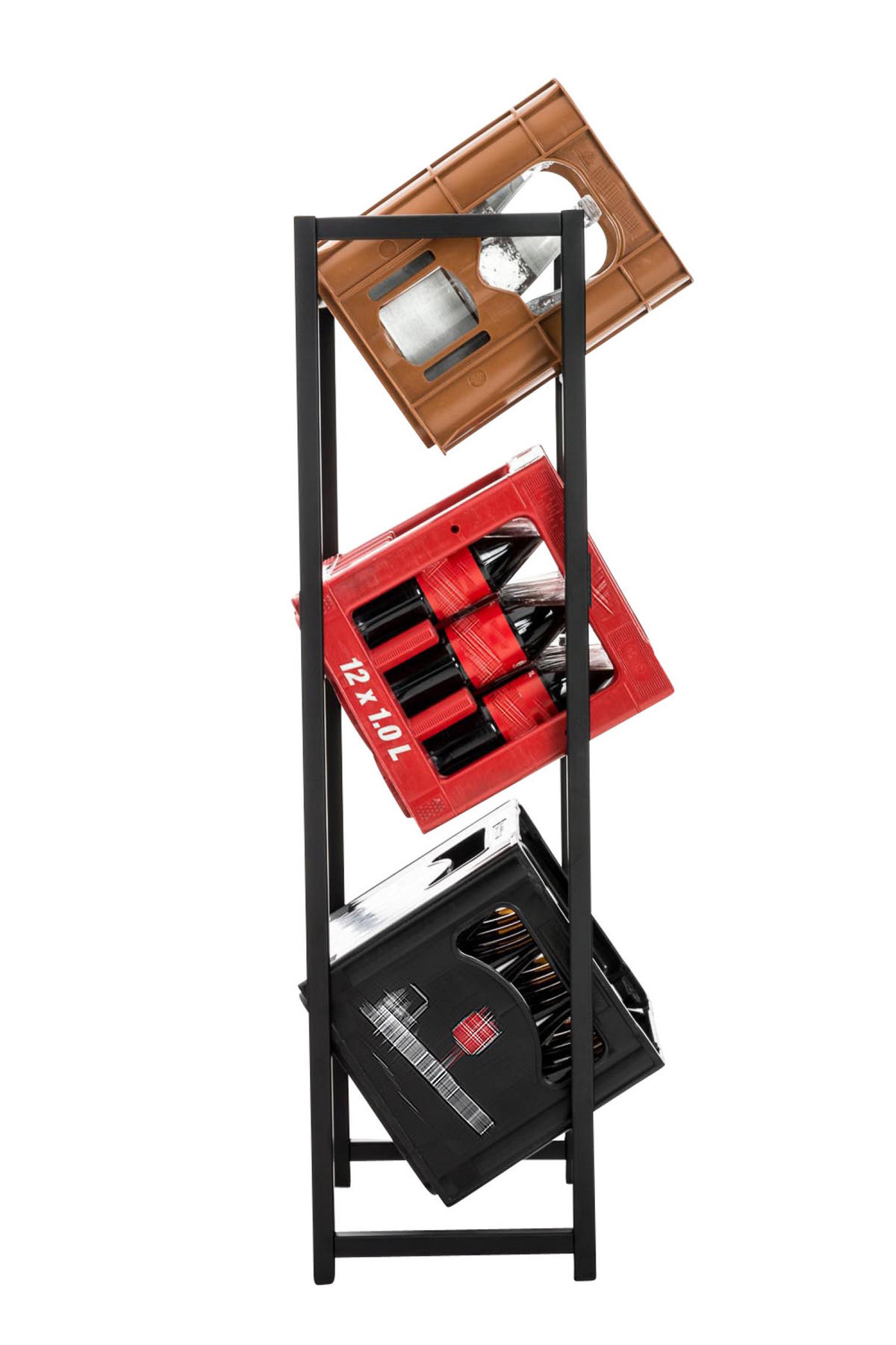 GETRÄNKESKISTENSTÄNDER Lenny - 3er Set - schwarz - Schwarz, Metall (47/31/116cm) - TPFLiving