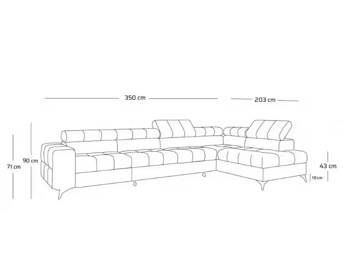 ECKSOFA Pudding Maxi mit Schlaffunktion und Bettkasten - Braun, Textil (203/350cm) - Muffo