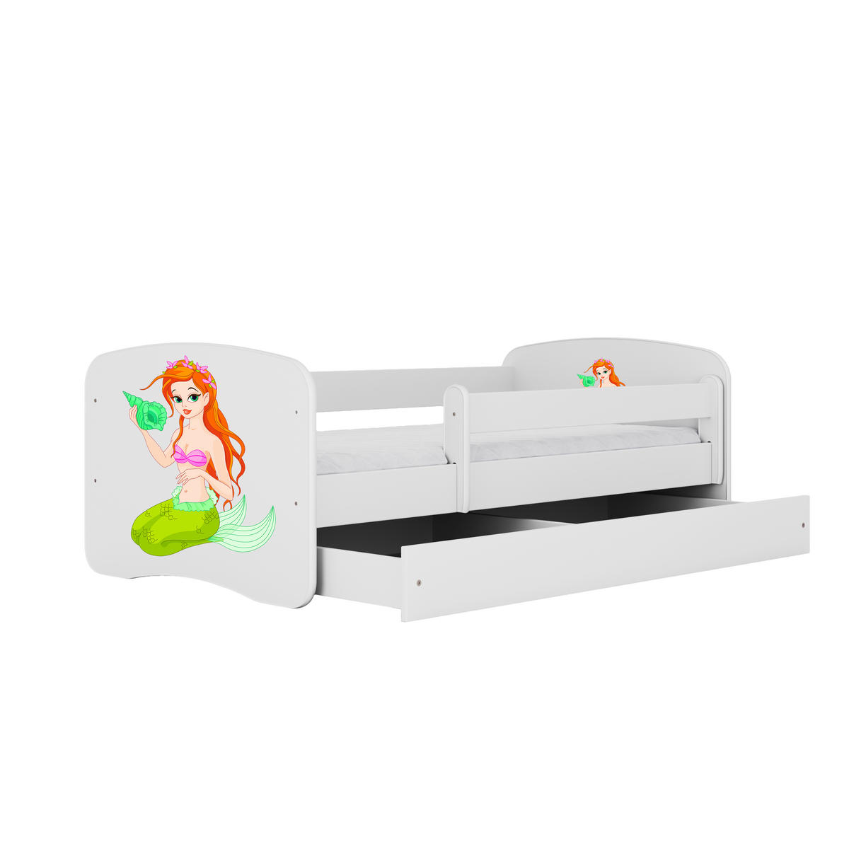KINDERBETT Meerjungfrau mit Schublade und Matratze 180/80 - Weiß, Holzwerkstoff (80/180cm) - RAUMHIRSCH FURNITURE