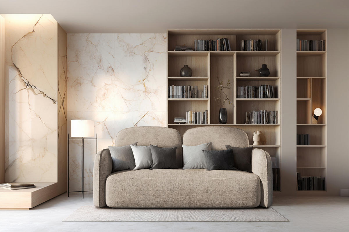 SCHLAFSOFA Freude – Beige, mit Schlaffunktion und Bettkasten - Beige, Textil (219/95/108cm)