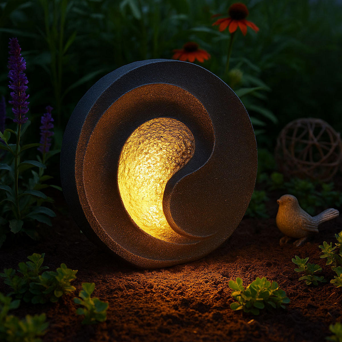 LED AUSSENLEUCHTE Skulptur Grau 2er Set - Grau, Kunststoff (29.5/11/29cm) - Globo Lighting