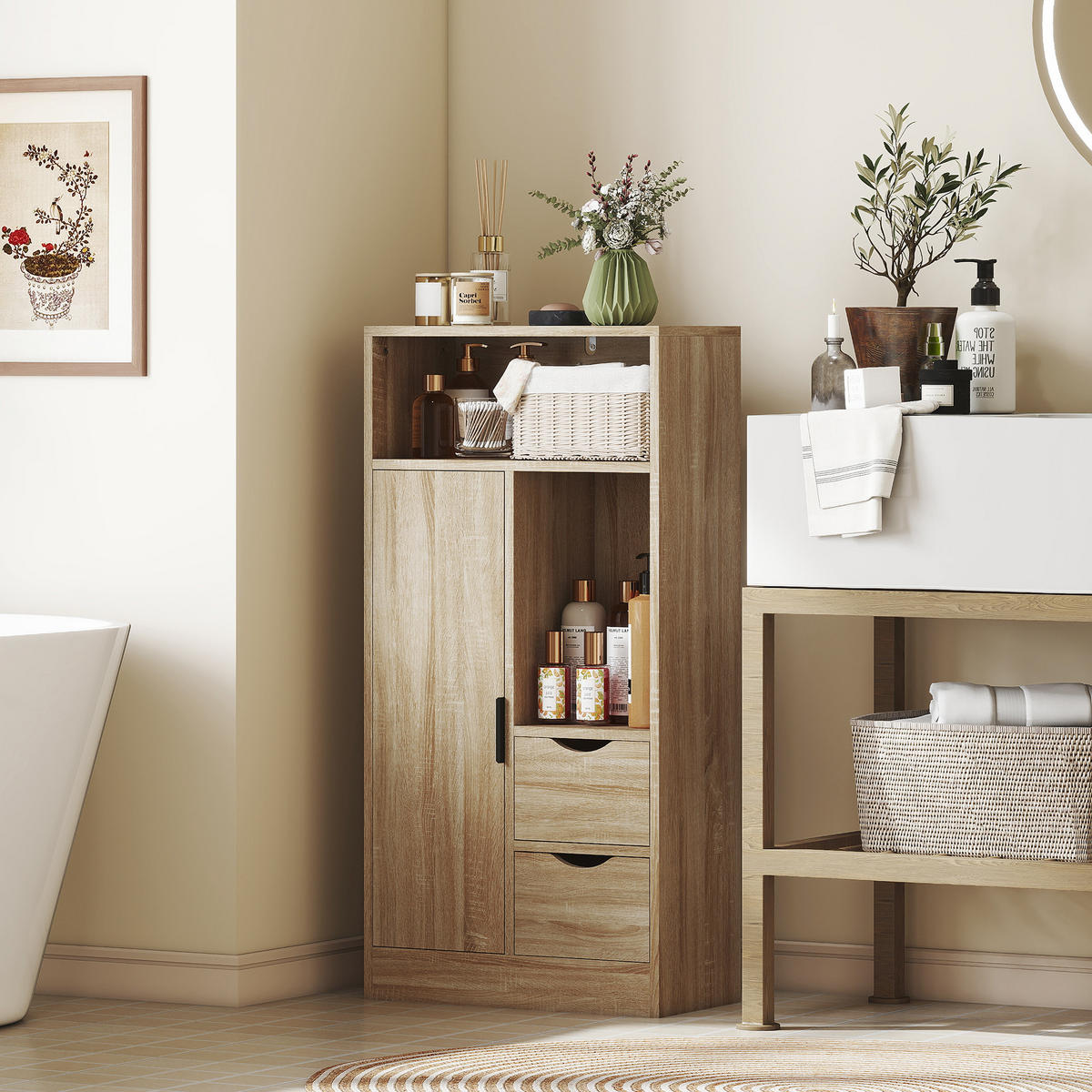 MIDISCHRANK DE-17351 Naturholz - Naturfarben, Holzwerkstoff (25/100/50cm) - ComfortXL