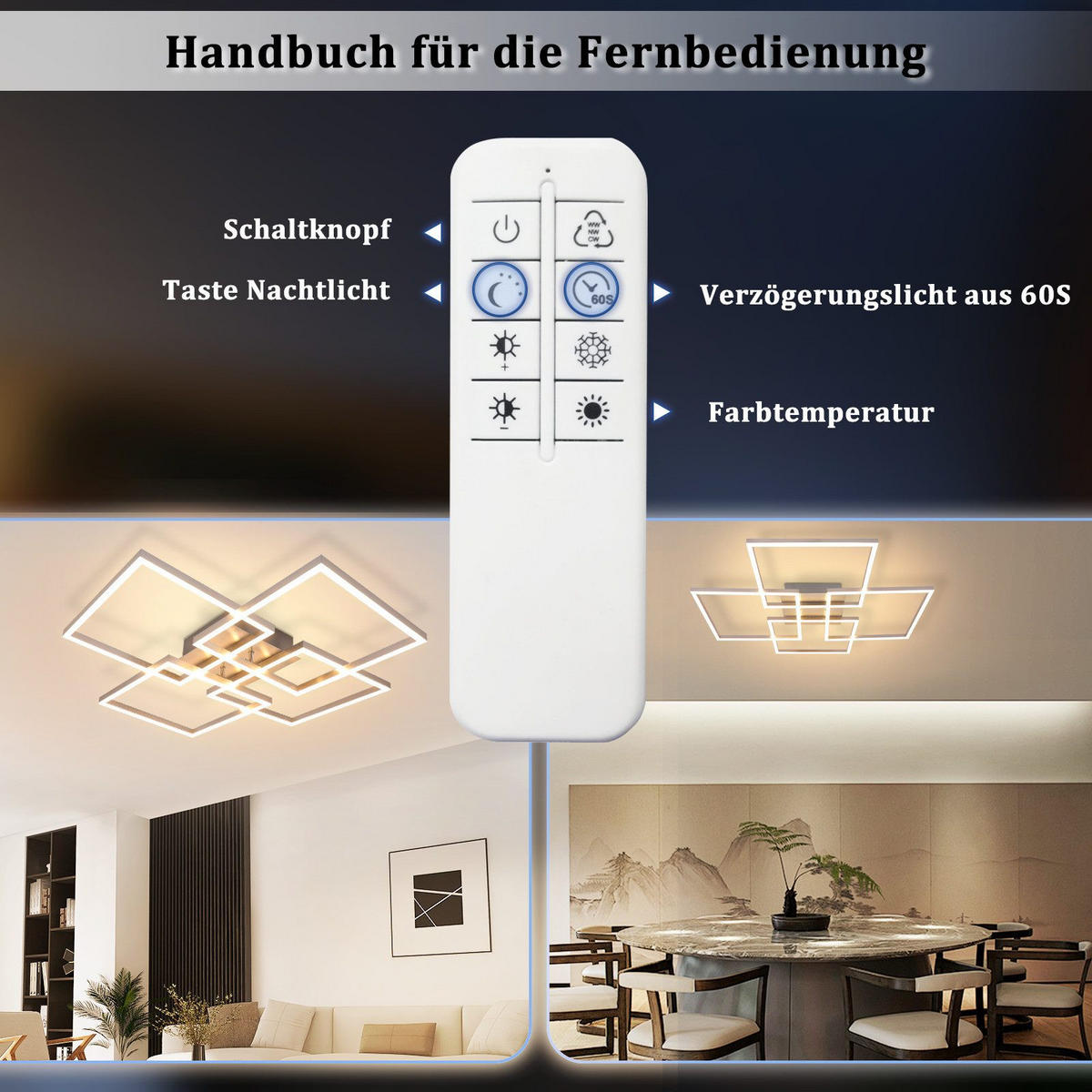 LED-DECKENLEUCHTE Marable 72.4/72.4/7.3 cm - Silberfarben, Metall (72.4/72.4/7.3cm) - Nettlife