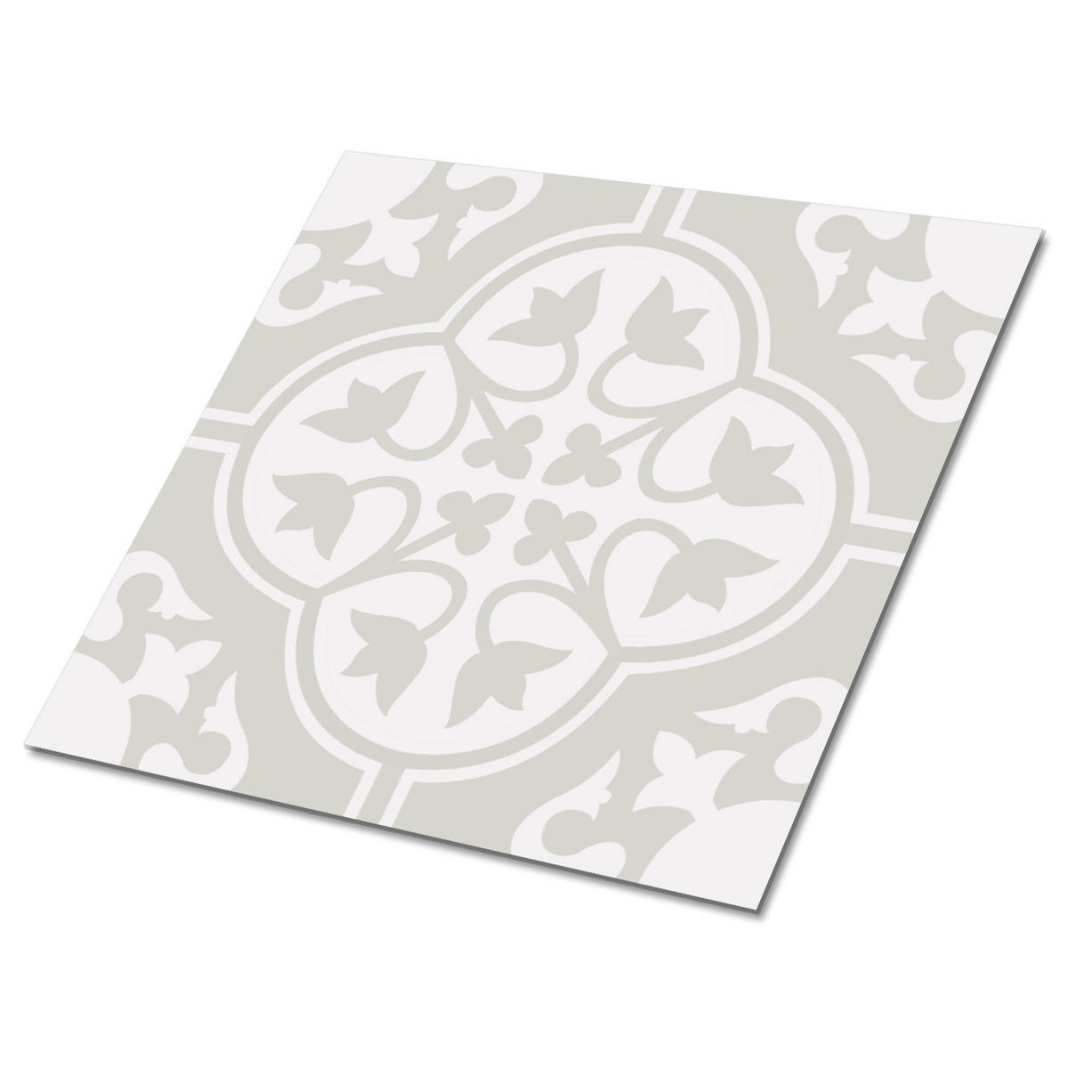 FLIESENAUFKLEBER 9 Stück 30x30 cm selbstklebend Blumenverzierung - Grau, Textil (30/1.6/30cm) - TULUP