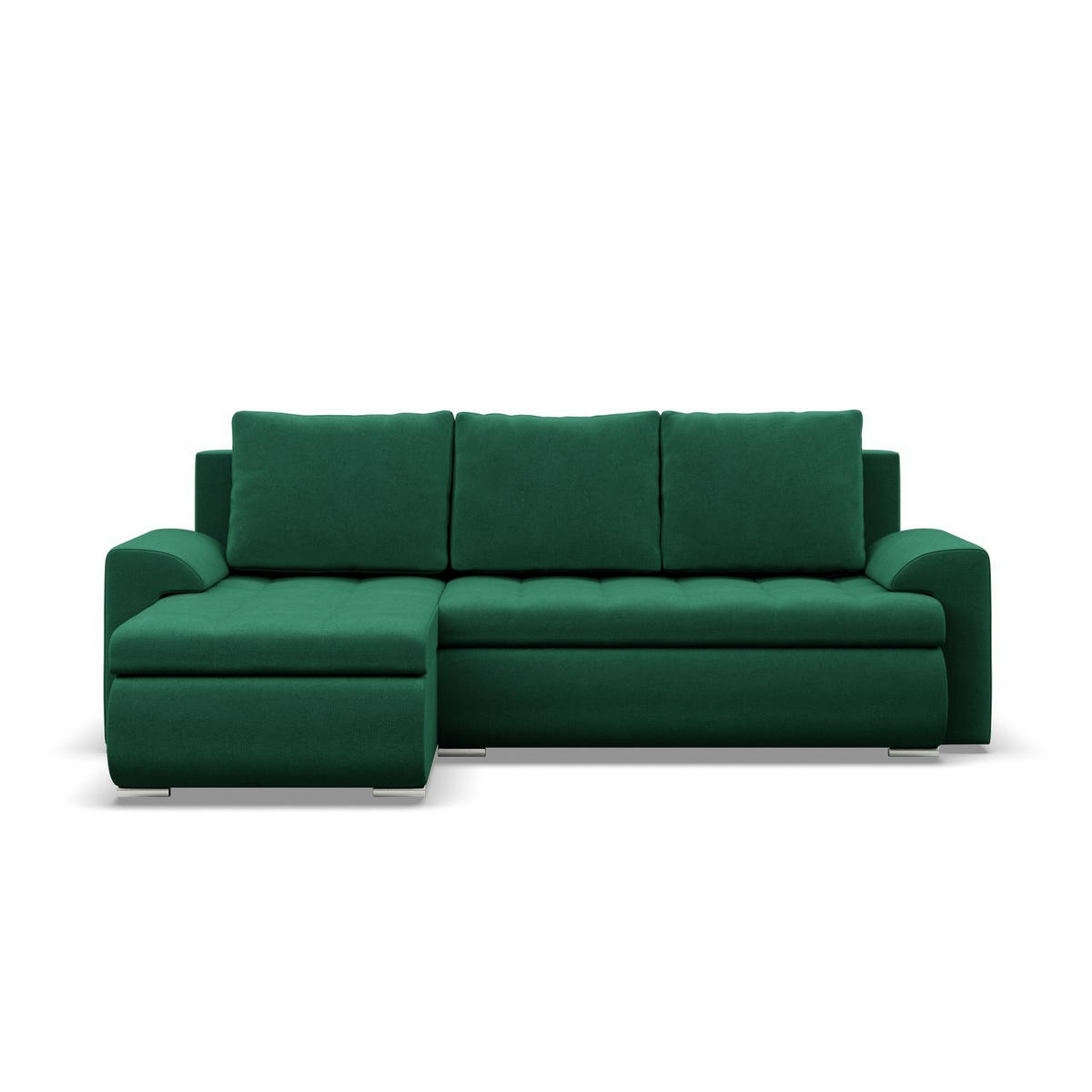ECKSOFA LINKS MIT SCHLAFFUNKTION FORESTA, Dunkelgrün - Dunkelgrün, Textil (230/159cm) - Mebligo
