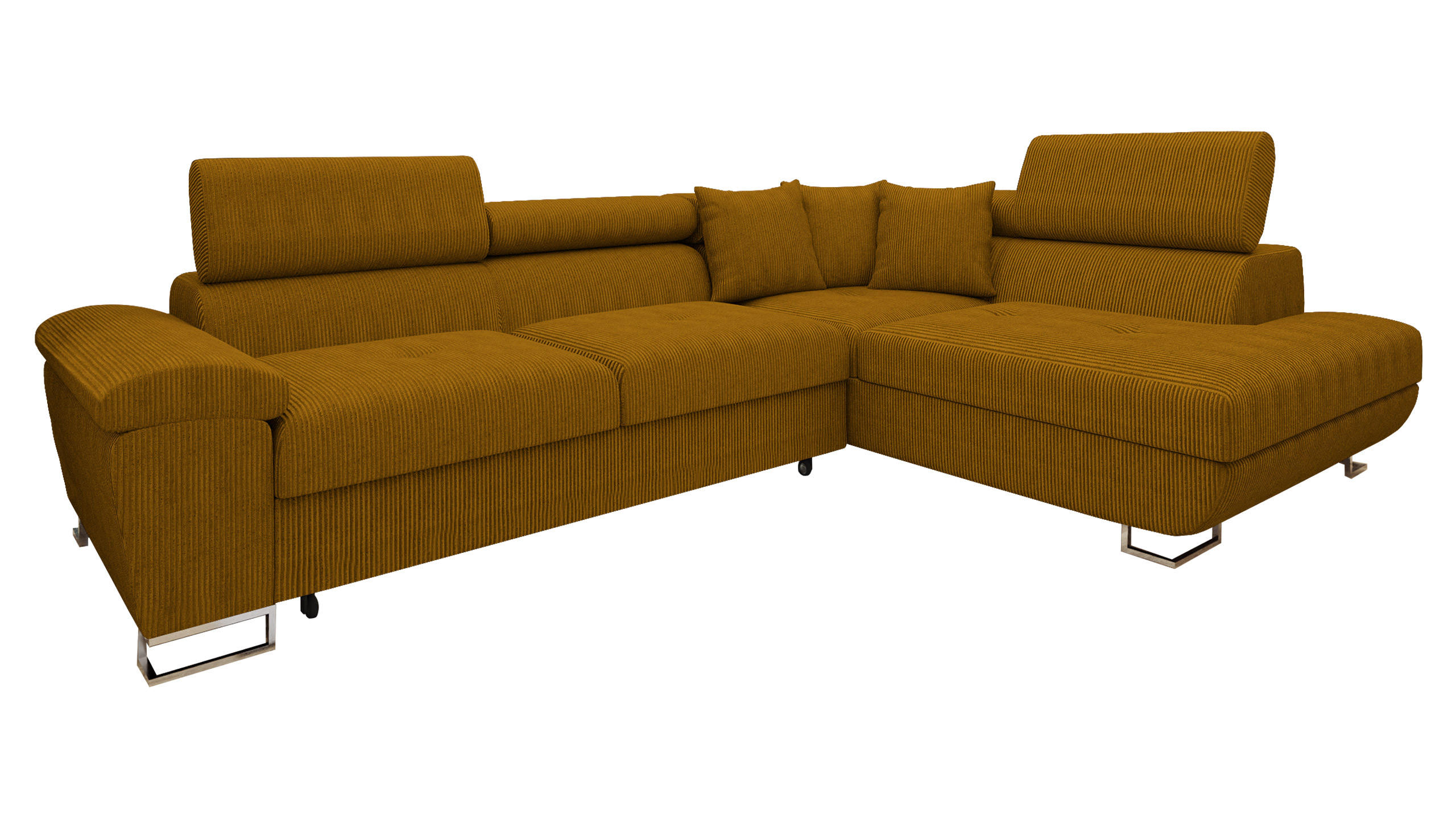 ECKSOFA Cotere Cord, Seite: Rechts - Bronzefarben, Holz/Textil (270/202cm) - MIRJAN24