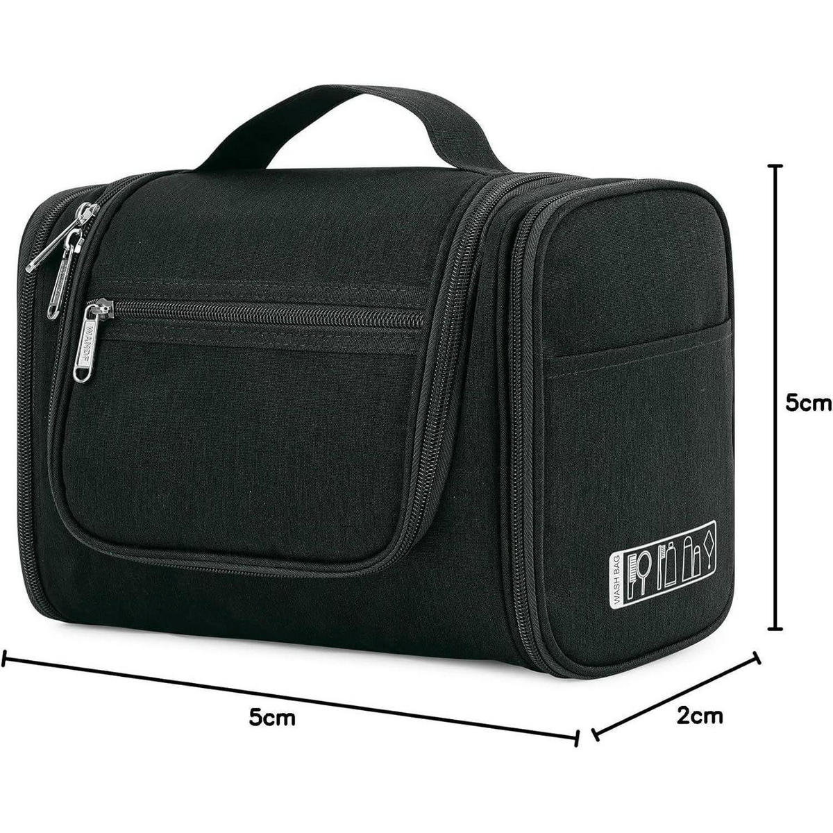 KULTURTASCHE zum Aufhängen Schwarz 7,3 Liter - Schwarz, Textil (5/2/5cm)