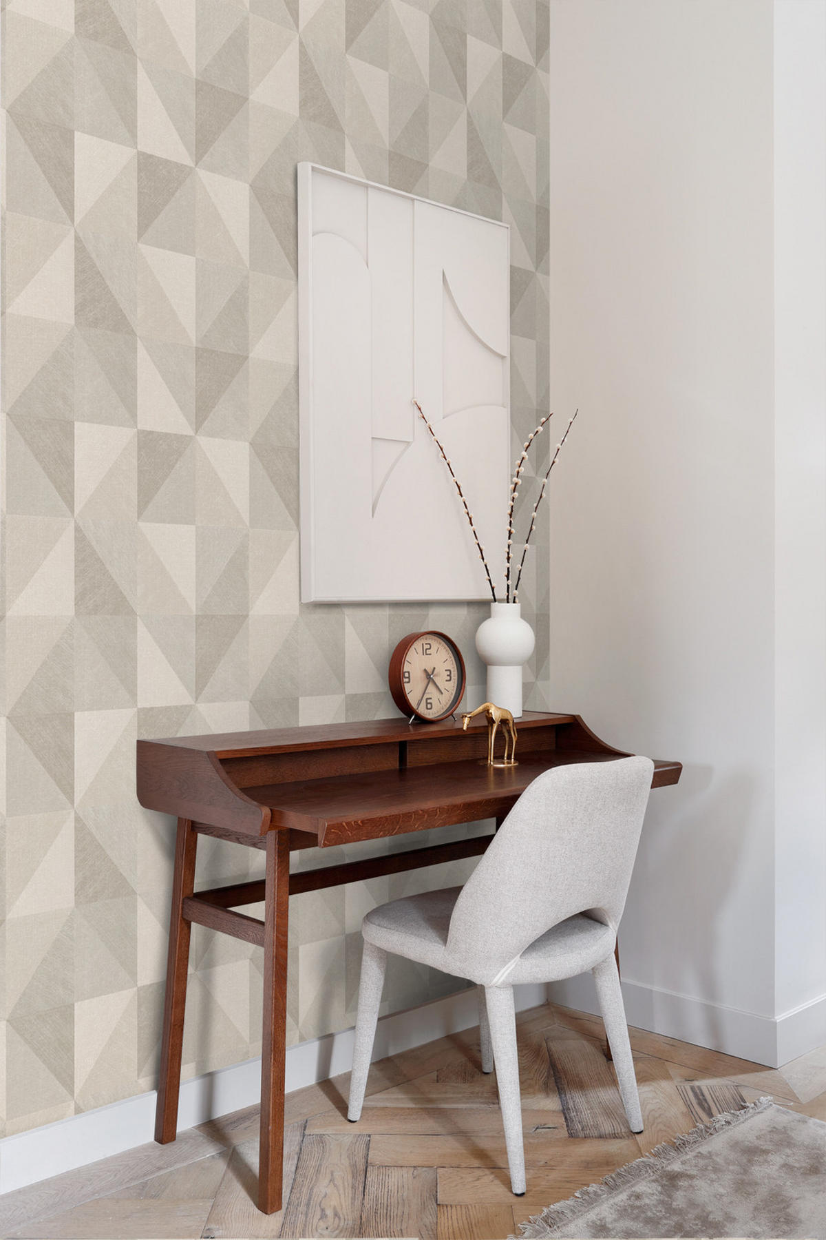 TAPETE 3D-Muster 50 x 900 cm - Beige, Papier (50/900cm) - Origin Wallcoverings