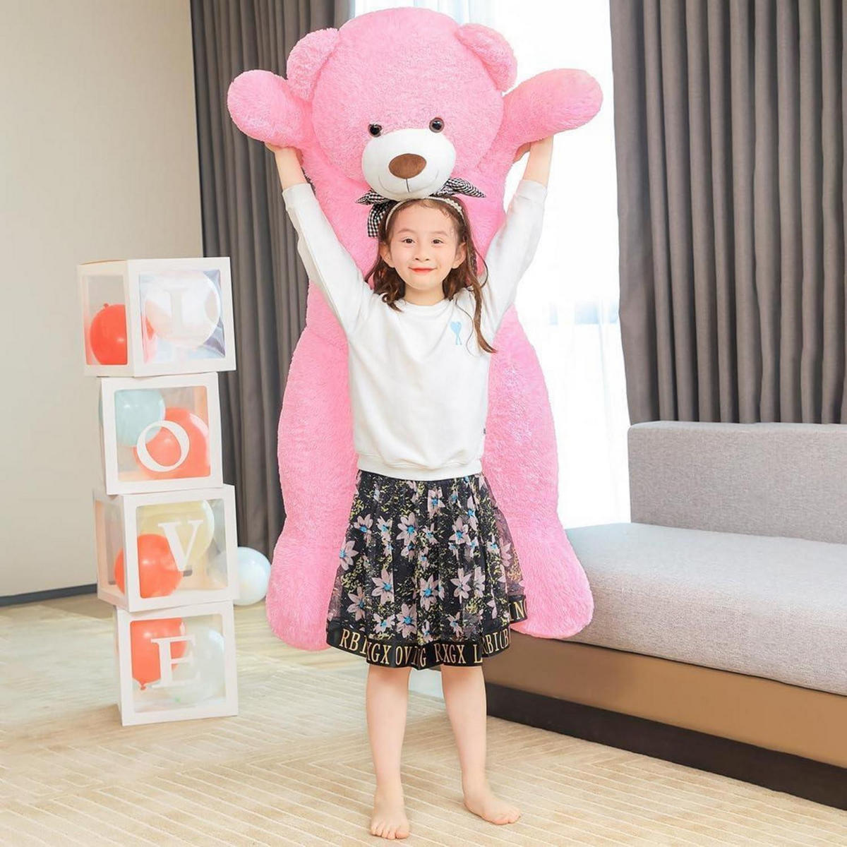 PLÜSCHBÄR Rosa XL - Rosa, Textil (52/120cm)