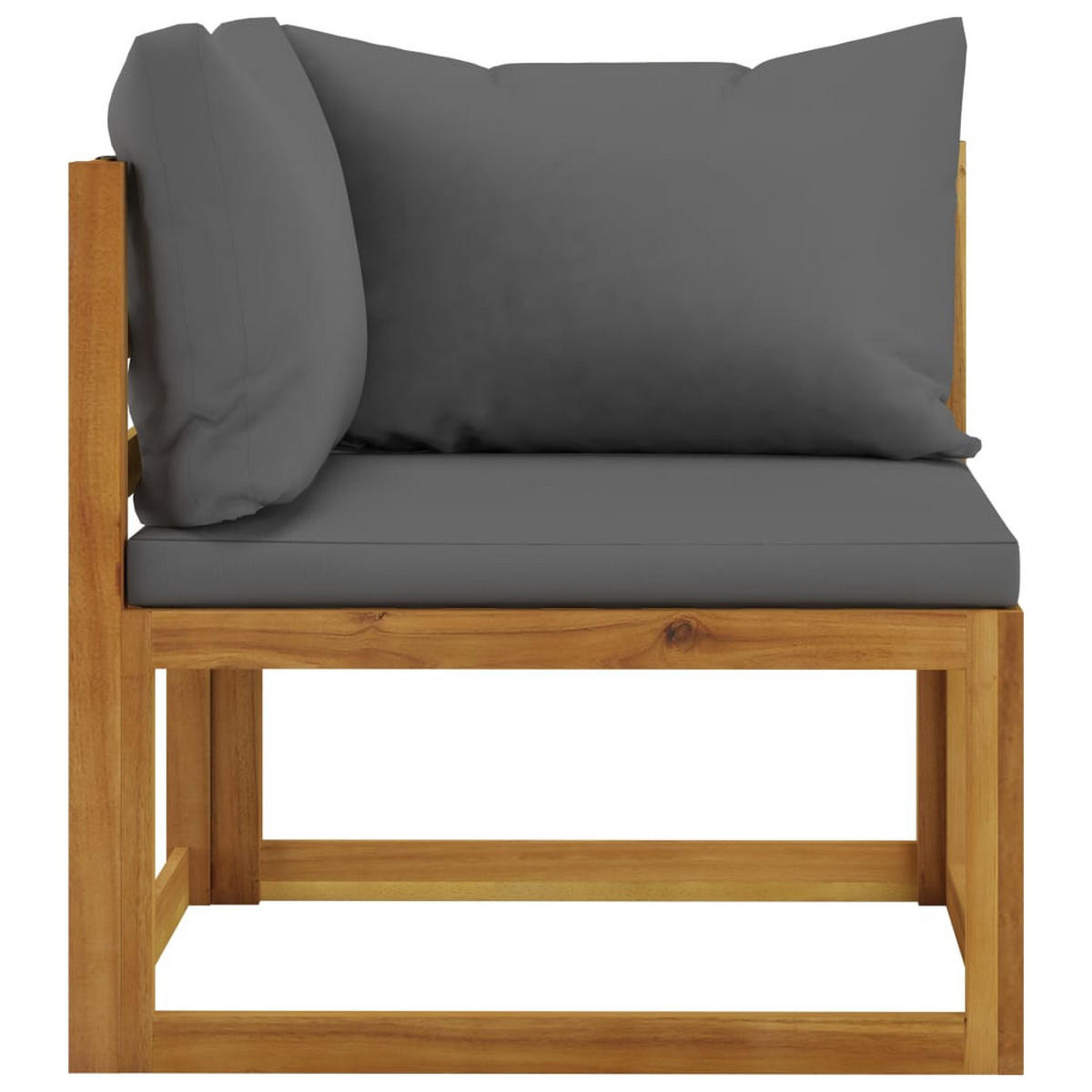 GARTEN-LOUNGE-SET 6Er Set Mit Auflagen Massivholz Akazie - Grau, Holz - vidaXL