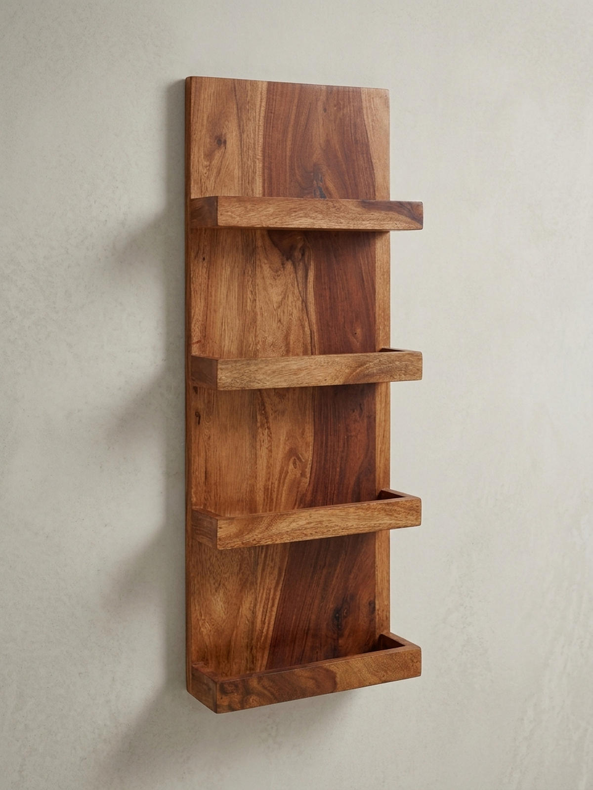 WANDREGAL Massivholz Nachhaltig Handgefertigt - Braun, Holz (30/80/10cm) - KADIMA DESIGN