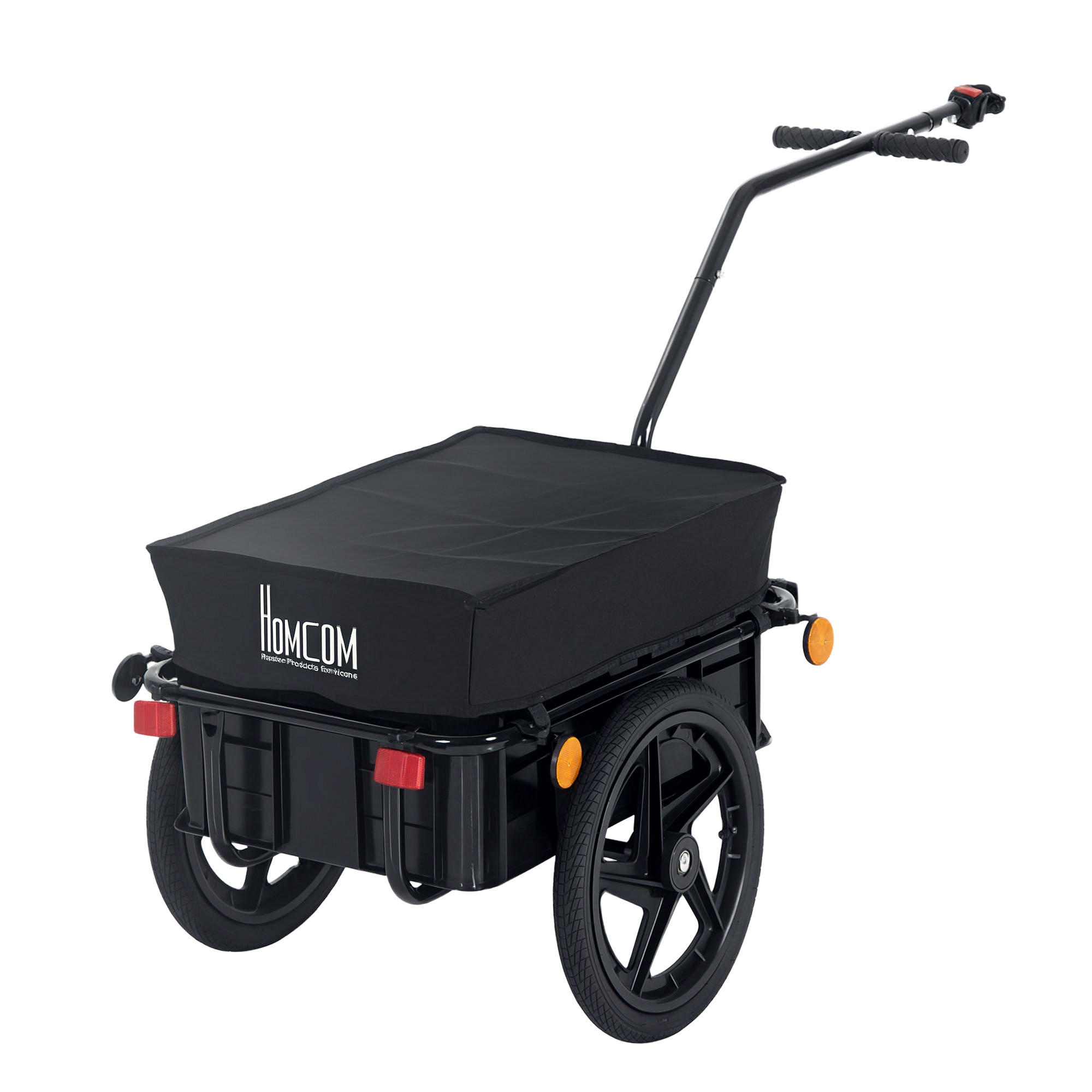 FAHRRADANHÄNGER DE-18132 2-in-1, 70L Ladekapazität Schwarz - Schwarz, Metall (59/80/144cm) - ComfortXL