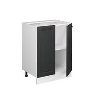 KÜCHENUNTERSCHRANK R-Line Anthrazit Landhaus 60 cm, AP Eiche - Dunkelgrau/Anthrazit, Holzwerkstoff (60/81.6/60cm) - Vicco