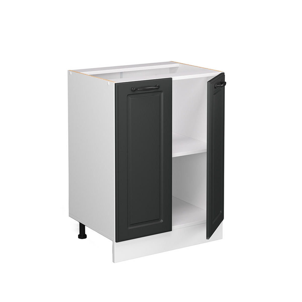 KÜCHENUNTERSCHRANK R-Line Anthrazit Landhaus 60 cm, AP Eiche - Dunkelgrau/Anthrazit, Holzwerkstoff (60/81.6/60cm) - Vicco