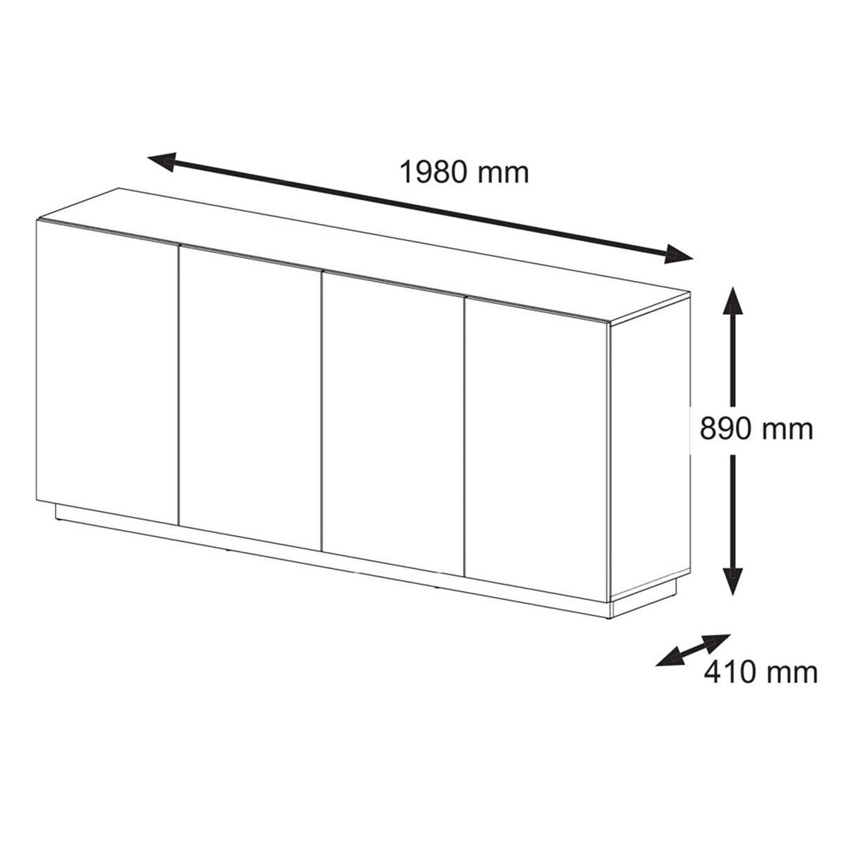 KOMODA Aurus Drvo i crno - crna, drvni materijal (198/89/41cm) - Petits-meubles
