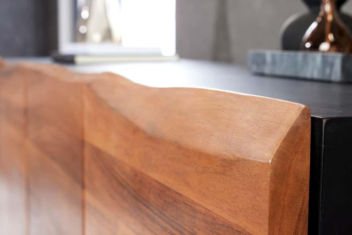 SIDEBOARD ORGANIC ARTWORK Akazie 180cm - Schwarz/Braun, Holz/Metall (180/75/45cm) - riess-ambiente