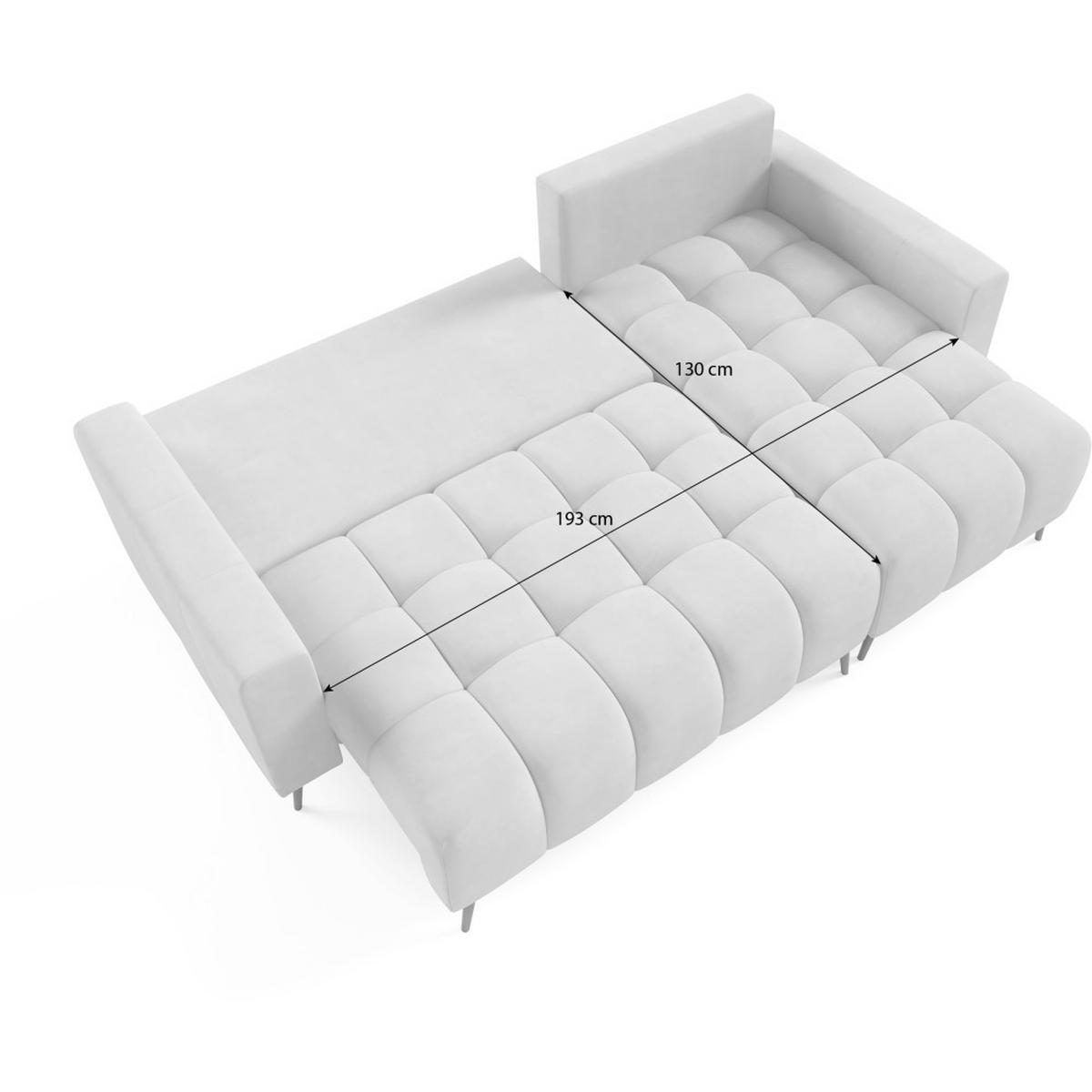 ECKSCHLAFSOFA Denver im Veloursstoff, Beige - Beige/Schwarz, Textil (232/148cm) - Beautysofa