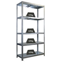 SCHWERLASTREGAL Ragnar für Gesamtlast 625kg 180x90x40 5 Stahlplatten-Ebenen Verzinkt - Schwarz, Metall (90/180/40cm) - PROREGAL