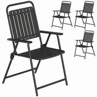 KLAPPSESSEL Schwarz 4 Stück - Schwarz, Metall (55/93/63cm) - GiPP