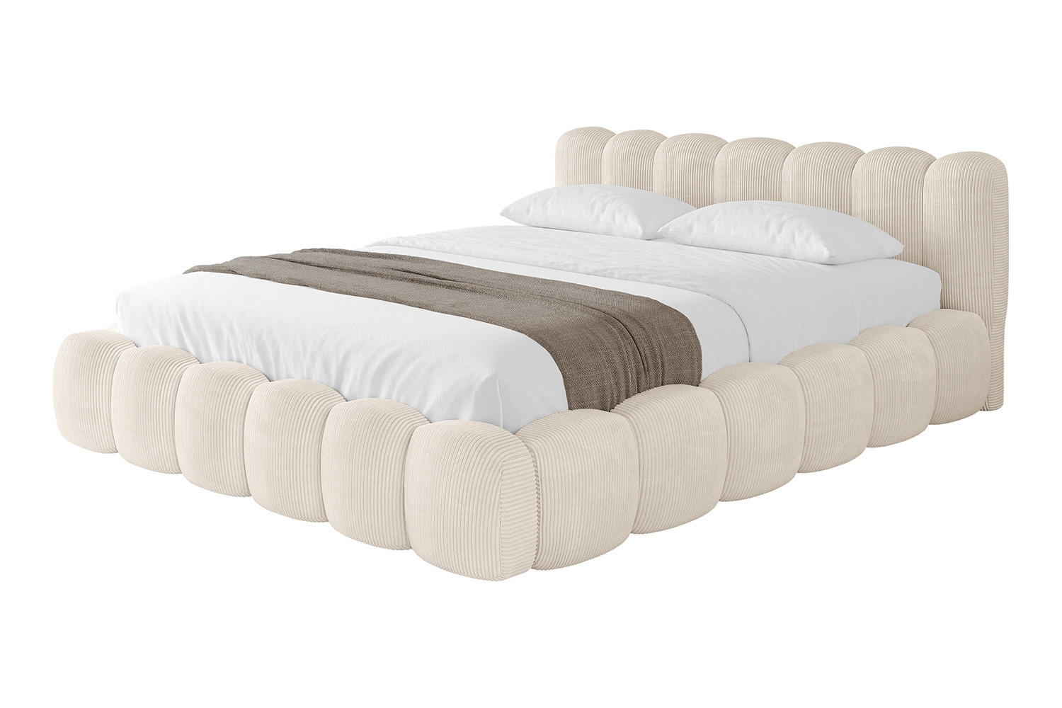 POLSTERBETT mit Bettkasten und Lattenrost, Boxbett ohne Matratze - SENA-v1 180x200 Beige - Beige, Holzwerkstoff/Textil (180/200cm) - ALTDECOR