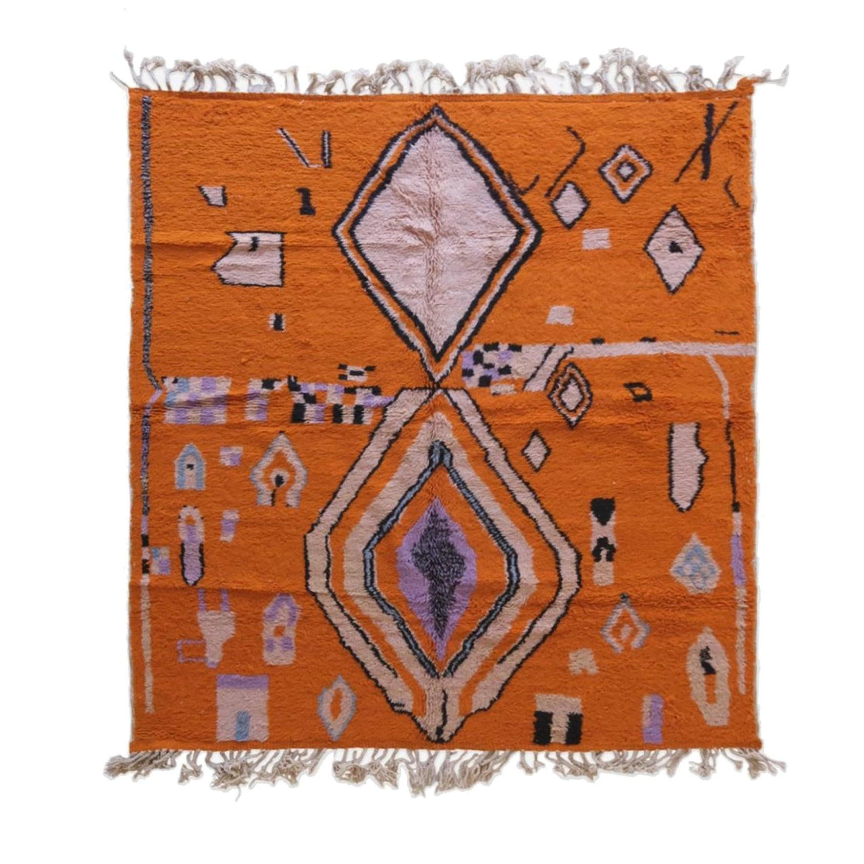 BERBERTEPPICH aus reiner Wolle 245x 285 cm - Orange, Naturmaterialien (245/285cm) - AFK Living