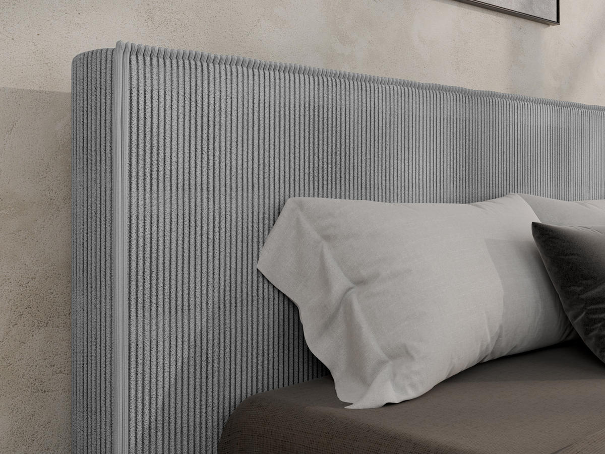 POLSTERBETT SANA180x200cm Elegantes Polsterbett für modernen Wohnstil , Federkernmatratze ELDAR (18cm), grau - Grau, Holz (180/200cm) - Panda Möbel