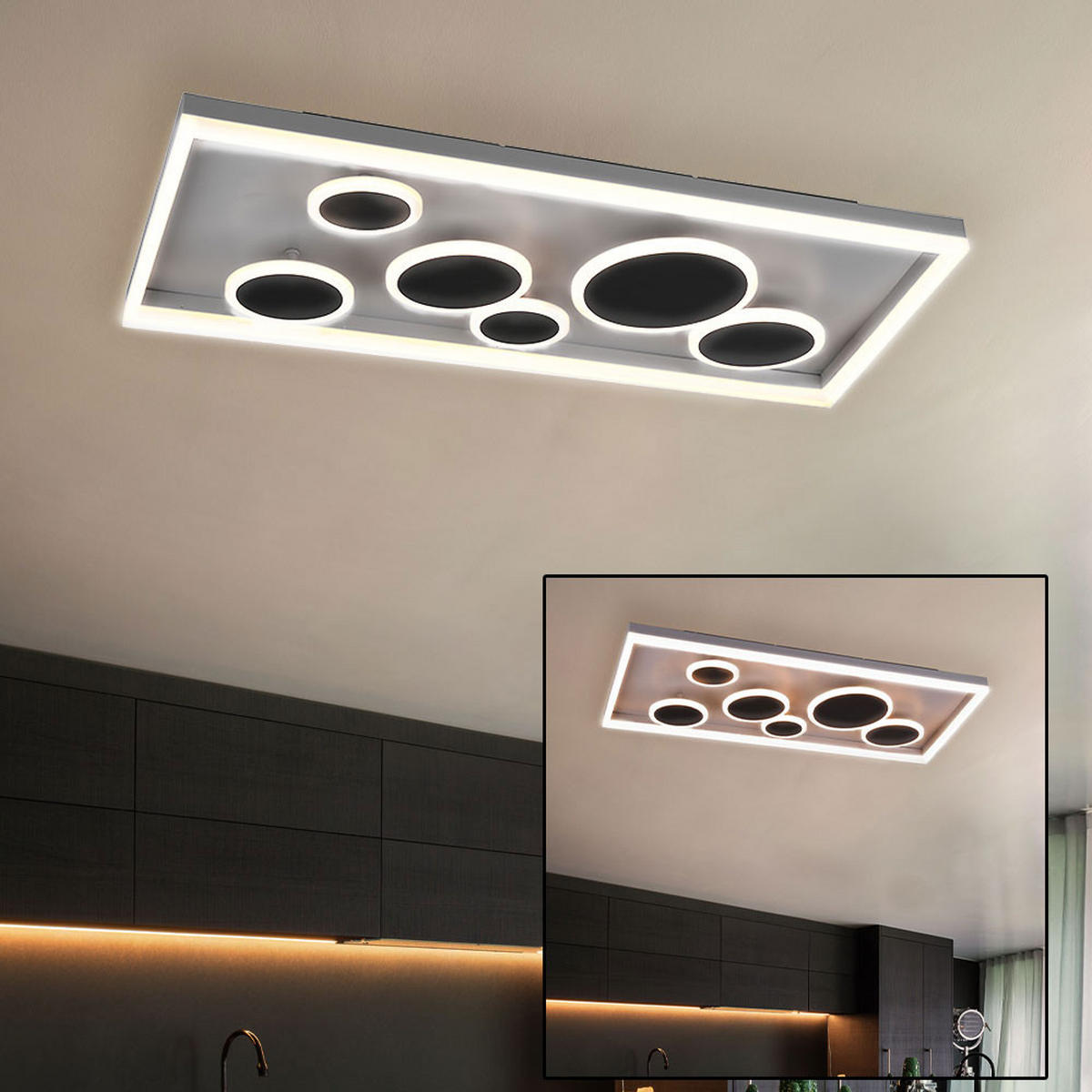 LED DECKENLEUCHTE Harriet Anthrazit - Anthrazit, Metall (80/40/9cm)