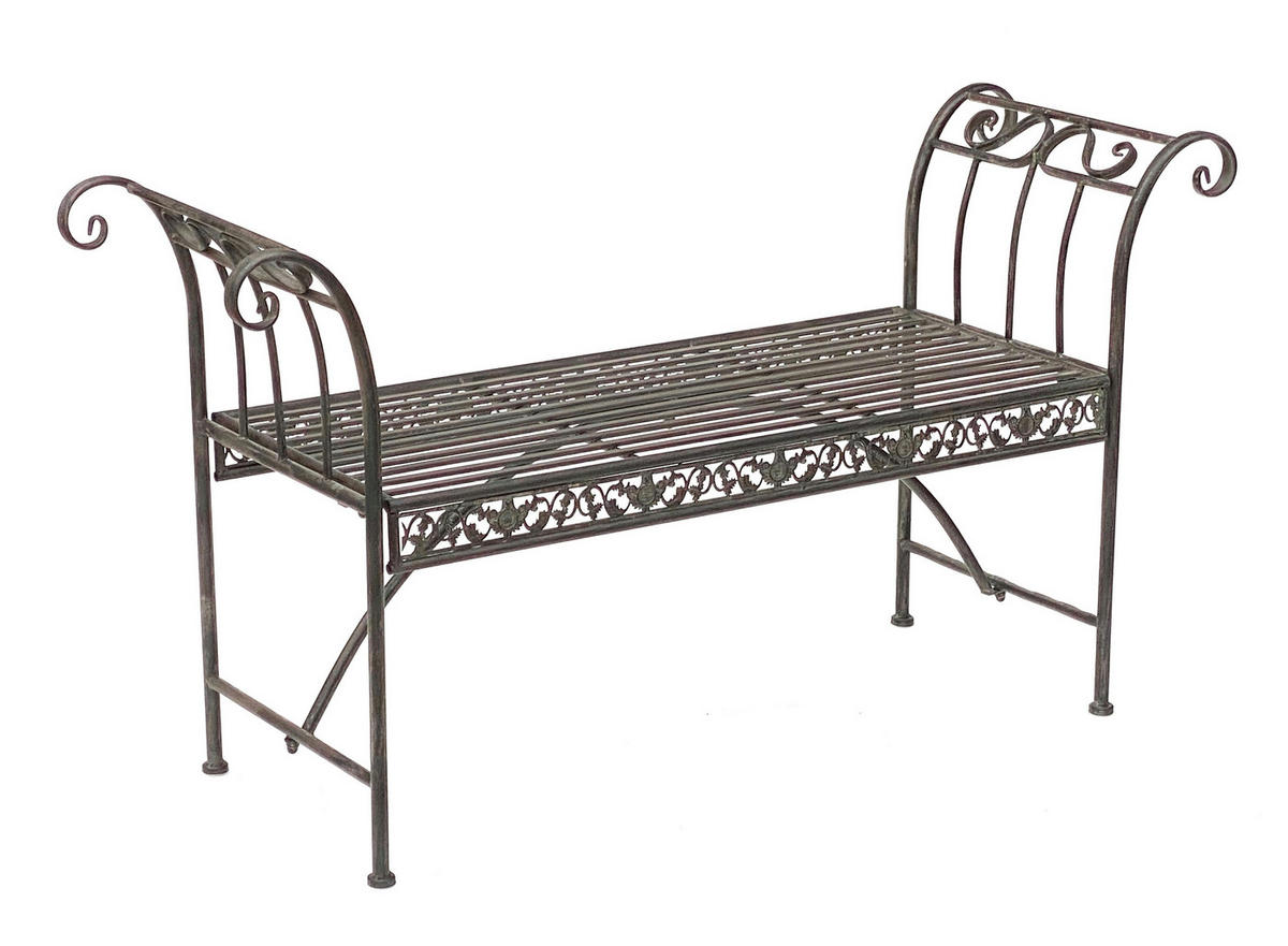 GARTENBANK ohne Rückenlehne aus Metall Braun 140 cm 96001 - Braun, Metall (45/75/140cm) - DanDiBo