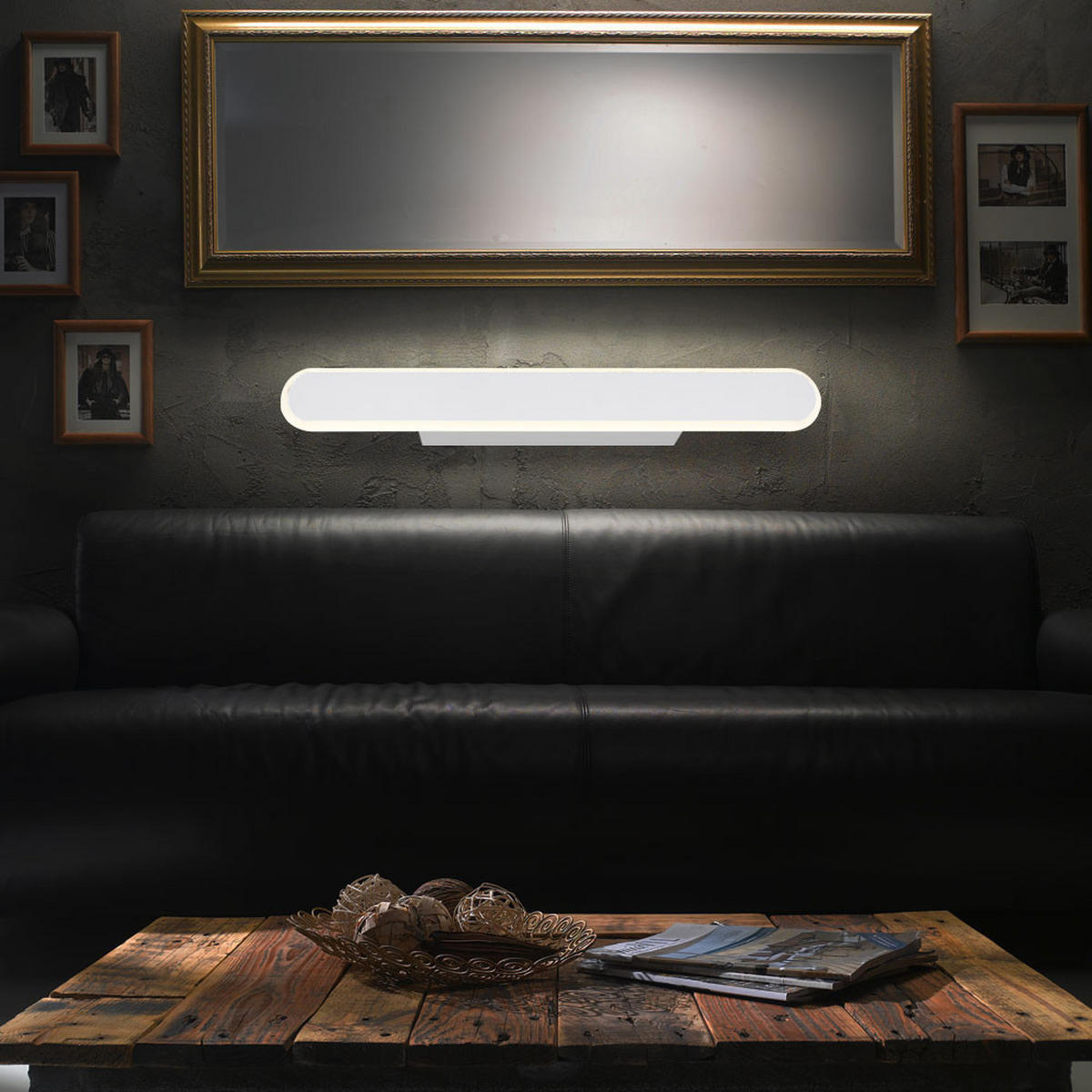 LED WANDLEUCHTE Metall Weiß - Weiß, Metall (40/4.8/6cm)