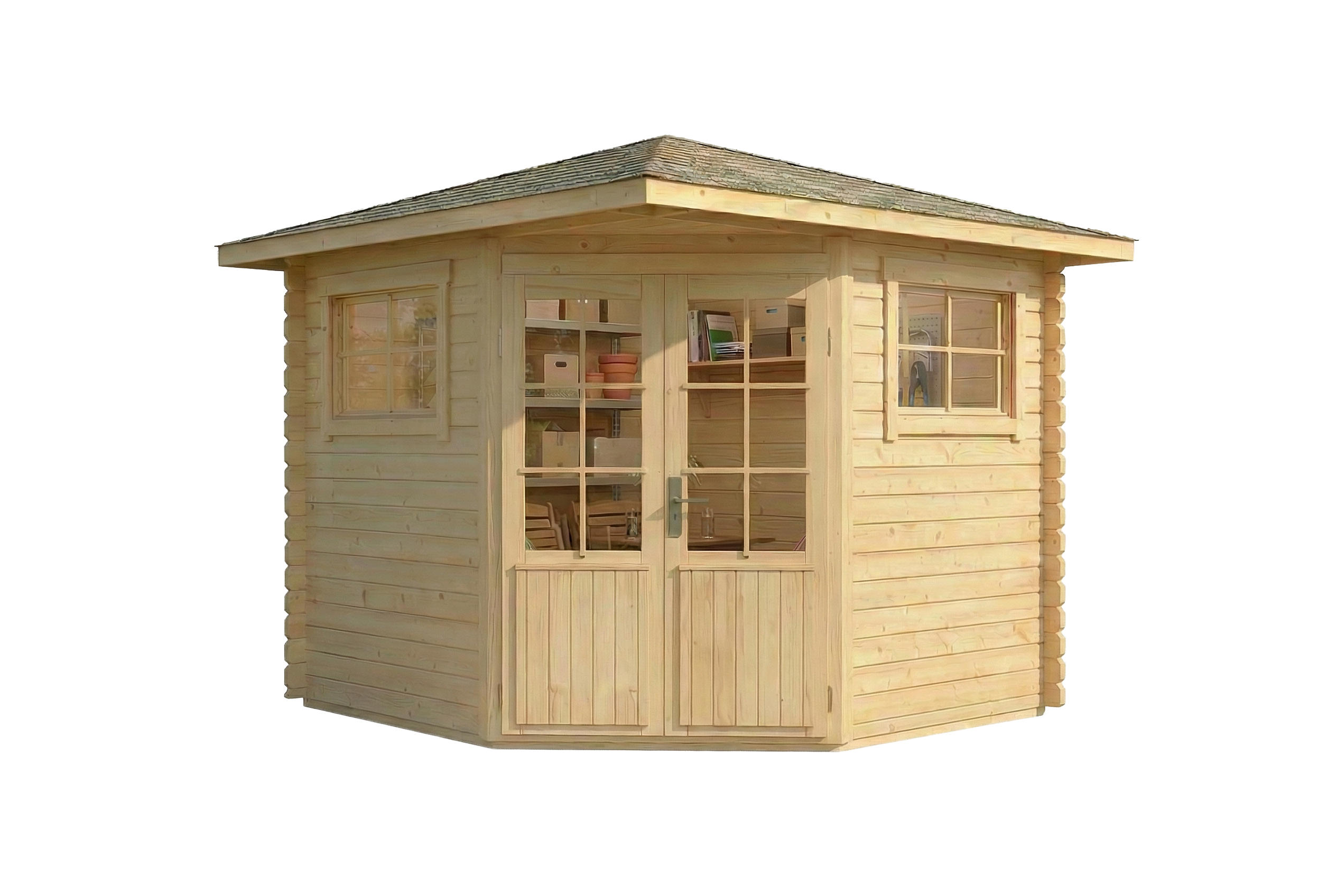 Alpholz Gartenhaus Natur 269x257x269 cm
