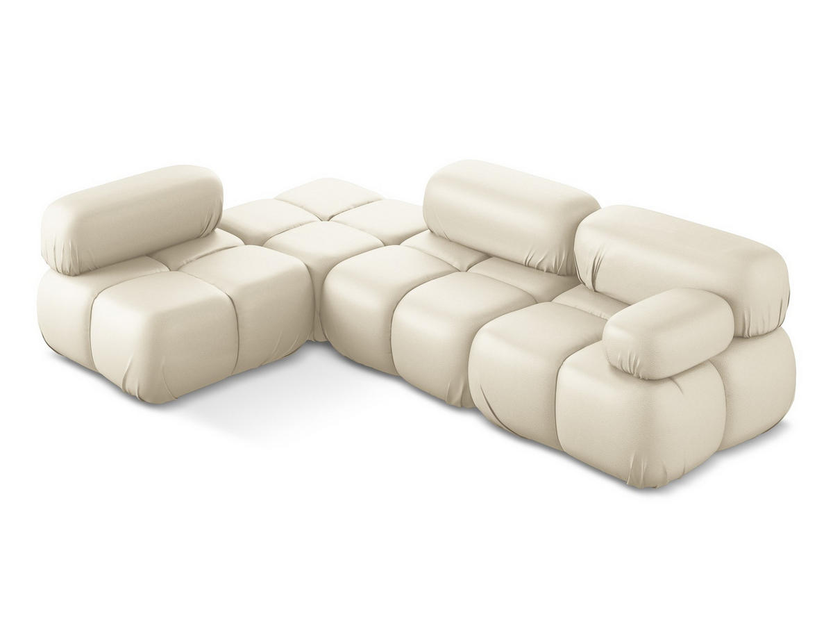 ECKSOFA Links Kunstleder Beige - Beige/Creme, Leder/Kunststoff (190/285cm) - Makamii