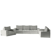SOFASET Sande 3-2-1 Stoff Alpine - Hellgrau, Holzwerkstoff/Textil (292/85/90cm) - Fun Möbel