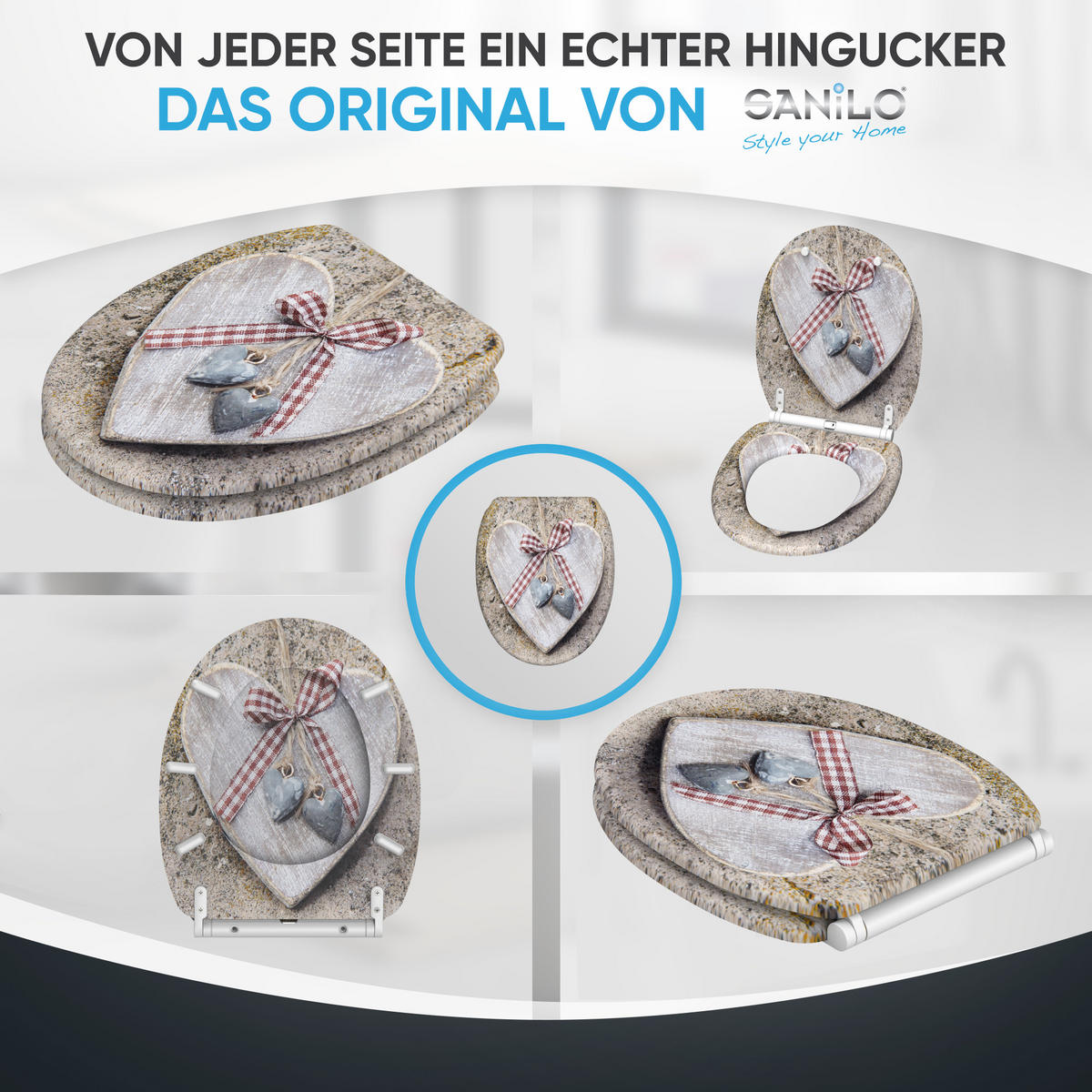 WC-SITZ mit Absenkautomatik & Top Fix Bavaria - Braun, Holzwerkstoff (37.7/5.5/48cm) - Sanilo