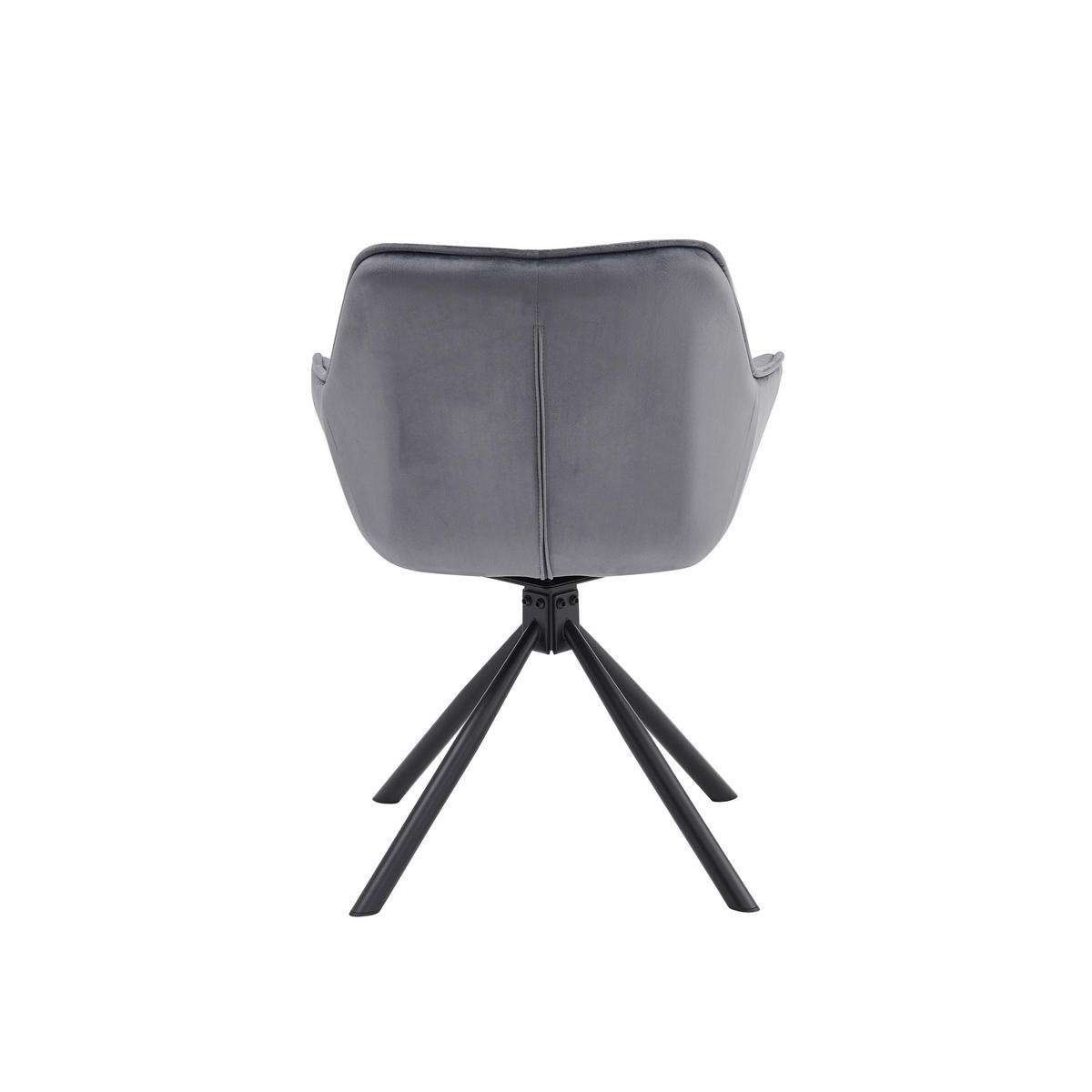 DREHSTUHL Drehsessel Samt mit Armlehne, 180° drehbar, 1 Stück, Beige - Beige/Schwarz, Metall (58/82/60cm) - AN Furniture Store