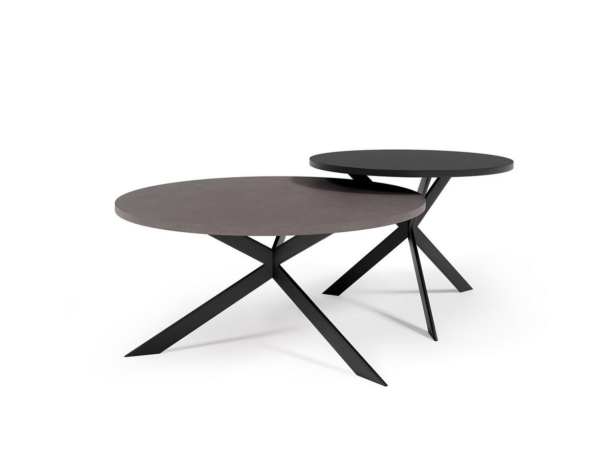 COUCHTISCH Libre Chicago Concrete Dunkelgrau / Schwarz (2er-Set) - Dunkelgrau/Schwarz, Holz/Holzwerkstoff (75/133/42cm) - Feldmann-Wohnen