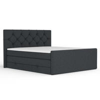 BOXSPRINGBETT Hugo Schwarz 200/200 cm - Schwarz, Holz/Holzwerkstoff (200/200cm) - Maison de Reve